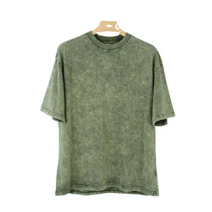 T-shirt Homme Oversize en Tissu Premium Délavé à l'Acide 100% Coton Style Vintage Streetwear Manches Courtes Col Rond Coupe Jersey - Product Image 1