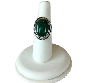 Anillo de Cóctel de Malaquita Natural, Plata 925, para Mujer, Anillo de Compromiso, Personalizable, Estilo Moderno, OEM - Product Image 5