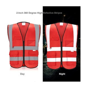 Chaleco de seguridad de alta visibilidad para mantenimiento en exteriores, chaleco de seguridad de alta visibilidad con cremallera frontal, chaleco de seguridad industrial de alta visibilidad - Product Image 3