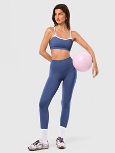 Leggings pour femmes à haute élasticité, écologiques, avec soutien-gorge de sport assorti, respirant à l'avant, séchage rapide, évacuation de l'humidité, pour la course à pied, la gym, le yoga - Product Image 2