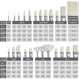 Set di 24 Pennelli Professionali in Setole Sintetiche di Nylon, Anti-Perdita di Pelo, per Pittura Acrilica e a Olio su Tela, con Rotolo di Tela C Incluso - Product Image 3
