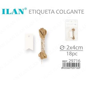 Etichette pendenti Ilan 2x4 cm in carta kraft, 18 pezzi per etichette di abbigliamento - Product Image 3