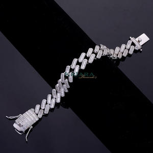 Bracelet pour homme en diamant de laboratoire très demandé, finition plaquée or blanc, bijou élégant et tendance à prix compétitif - Product Image 4