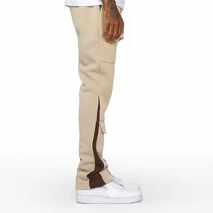 Pantalon évasé pour homme, fabriqué en usine, taille élastique, respirant, imprimé flamme et strass, pantalon de survêtement pour homme, collection automne, vente chaude - Product Image 5