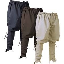 Pantalones de Pirata para Hombre, Disfraz Medieval Renacentista Gótico, Pantalón de Lino/Algodón Teñido, Talla Grande 3XL - Product Image 3