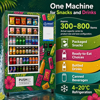 Máquina Expendedora Combinada para Snacks y Bebidas con Elevador de Rieles en Espiral y Gestión Remota