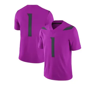 Maillot de football américain 100% polyester, imprimé par transfert thermique, nom d'équipe personnalisé, unisexe, adulte, grande taille, manches courtes, été - Product Image 2