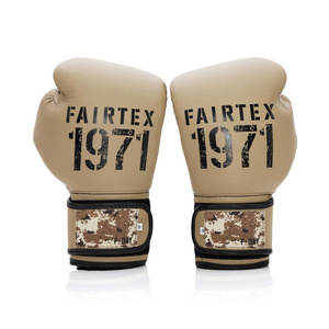 Gants de boxe Fairtex de conception haut de gamme avec impression personnalisée, couleur kaki, cuir de vache véritable, entraînement de Muay Thai, protection UV - Product Image 4