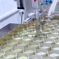 Machine de remplissage automatique de cire de bougie haute capacité LOM pour bougies en pot en verre, usage professionnel pour petites entreprises avec application d'eau