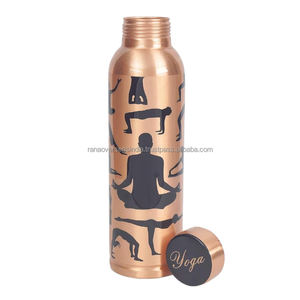 Postura de Yoga de calidad Superior, recipiente de agua de cobre grande, beneficios para la salud de Ayurveda, uso de botella de cobre para viajes - Product Image 6