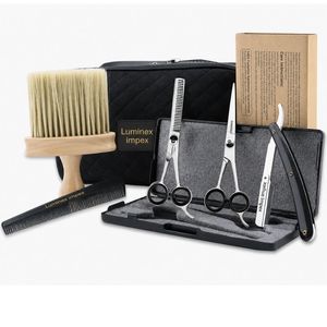 Kit de barbier personnel hygiénique avec ciseaux argentés de 6,5 pouces - Product Image 1