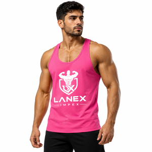 Débardeur de sport rose personnalisé pour homme – Gilet de fitness sans manches, maillot de musculation, entraînement, séchage rapide, vêtement de sport athlétique - Product Image 1