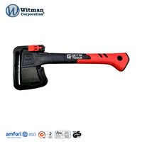 Hacha Industrial para Exteriores y Camping Getta Tools de 36 cm, Mango de Fibra de Vidrio Recubierto de Plástico TPR, Hoja de Acero con Alto Contenido de Carbono, Multitarea para Bricolaje
