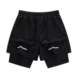 Men's Outdoor Running Shorts Elastic Waist Solid Quick-drying Double <b>Layer</b> Breathable Eco-Friendly Sport Bottoms - Product Image 5