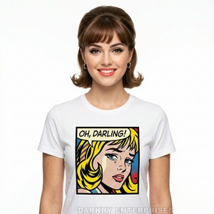 T-shirt personnalisé pour femme, motif aquarelle artistique, impression ange Cupidon, vente en gros, marque privée, coton crème, hauts graphiques bohèmes pour femme - Product Image 6