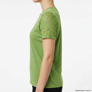 Elegant Street Style Women <b>Patchwork</b> Lace Short Sleeve T Shirt Sexy Regular Fit Casual <b>Top</b> 100% Cotton Y2K Women T-Shirt - Product Image 3