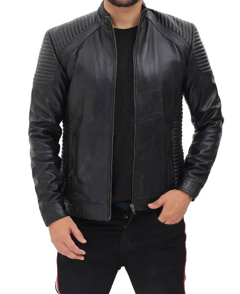2022 New Arrival High Quality Leather Made Fashion Men Jacket Low MOQ Men Fashion Leather Jacket By Maximize Wear