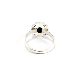Élégante bague en turquoise bleu cuivre, argent sterling 925, simple, avec cabochon ovale, bijou pour mariage ou fête, cadeau - Product Image 4
