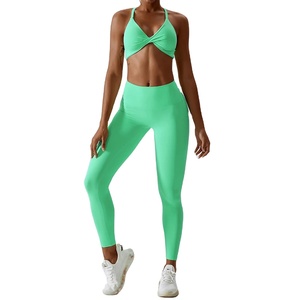 Chándal de mujer 2024, conjunto de Yoga personalizado, 2 uds., ropa deportiva de entrenamiento, ropa de gimnasio para mujer - Product Image 6