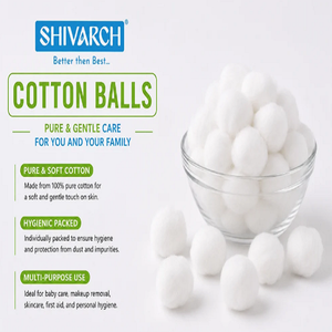 Bolas de Algodón Absorbentes en Paquete a Granel, Algodón Suave y Estéril para Primeros Auxilios, Belleza, Cuidado Personal y Uso Cosmético - Product Image 1