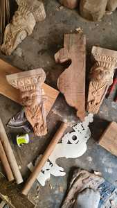 Sculpture murale Art Déco en bois sculpté à la main, motif lion, pour l'entrée, le couloir, la maison et l'hôtel - Product Image 4