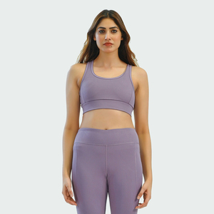 Custom Yoga Set Manufacturer Nylon Spandex Seamless High Waist <b>Scrunch</b> <b>Leggings</b> Sports Bra Eco-Friendly Breathable Quick Dry Low - Product Image 6