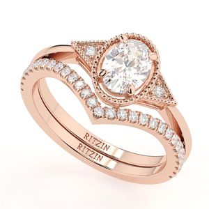 Anillo de Compromiso de Oro Rosa con Corte Ovalado y Diamante Cultivado en Laboratorio - Hermoso Regalo de Boda y Aniversario para Mujer - Product Image 1