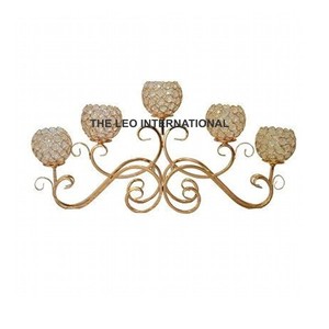 Customized Size And Shape Candelabra Fabulous Design Metal Silver Finished Candelabra And Five <b>Crystal</b> <b>Ball</b> In Bulk - Product Image 6