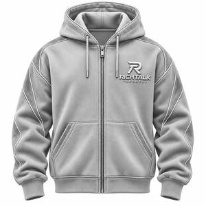 Sweat à capuche zippé pour homme, coupe classique, en molleton sportif, avec logo imprimé par transfert thermique sur le devant - Product Image 6