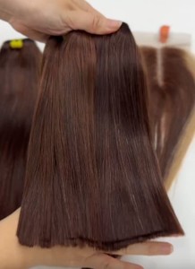 ผมต่อแบบคู่ยาวสีน้ำตาลเข้มสำหรับต่อผมมนุษย์บริสุทธิ์จากชาวเวียดนามขายส่ง100% - Product Image 6
