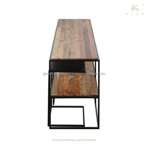Mueble de TV de Madera de Mango con Diseño Industrial 2026, con Puerta Corredera, para Sala de Estar de Apartamento - Product Image 4