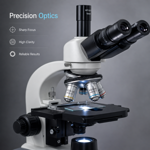 Microscope de recherche binoculaire optique 100x avec éclairage LED, résolution de caméra 2K, prise en charge d'un écran externe et lentille achromatique - Product Image 2