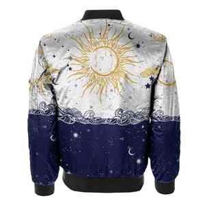 Vestes décontractées rétro personnalisées haut de gamme, nouvelles vestes bomber en satin polyester, veste d'hiver à col montant, tissu tissé, sublimation - Product Image 6