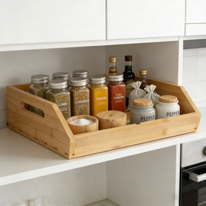 Organisateur de comptoir de salle de bain en bambou à 3 niveaux, étagère de rangement <span class=keywords><strong>pour</strong></span> produits de soin et cosmétiques - Product Image 3