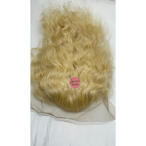 613 Indian Front Lace Closure <b>Wigs</b> Natural Wave Pre-plucked Natural Hairline Comfortable Wear Virgin Remy French Lace 150% - Product Image 1