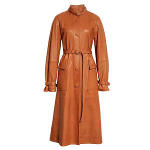 Manteau trench en daim vert pour femme, long, à double boutonnage, col cranté, manches longues, vêtement d'extérieur décontracté d'automne, taille adulte - Product Image 3