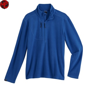 Veste polaire à col zippé bleu pour homme, décontractée, respirante, en polyester, coupe classique, pour l'automne, polaire pour homme - Product Image 2
