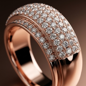 Bague de fiançailles et de mariage tendance pour femme, sertie de diamants de laboratoire bombés et gradués, avec pavé de diamants - Product Image 4