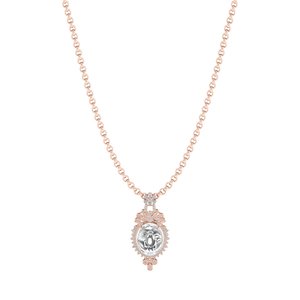Collier chaîne REYES en moissanite taille ovale 26,08 carats, luxe, argent sterling 925, plaqué or 14 carats et rhodium, bijoux fins pour femmes - Product Image 1