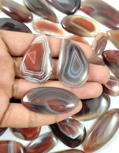 Loose Gemstone Natural Radha Arts Botswana Agate Cabochon <b>Red</b> Brown 20-40mm Mix Shape Size Lot Wholesale Price High Quality - Product Image 1