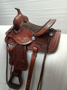 Silla de Montar Occidental de Cuero Hecha a Mano de Primera Calidad para Montar en Rancho o en Senderos, Disponible a un Precio Accesible - Product Image 5