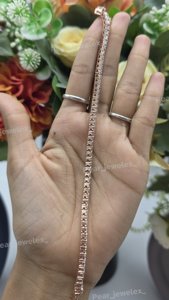 Pulsera de tenis VVS con moissanita redonda, plata 925 con baño de rodio, estilo hip hop, con cierres seguros, para mujer. - Product Image 6