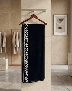 Luxury Black Open Front <b>Abaya</b> with Elegant Contrast Trim and Functional Pockets | Premium Modest Islamic Wear for <b>Women</b> - Product Image 2