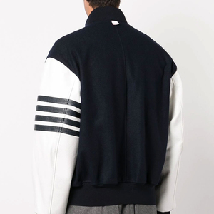 Chaqueta Varsity de Invierno para Hombre Muzamin Apparel, de Cuero y Lana, con Cuello Alto, Cierre Triple, Reversible, Térmica y Resistente al Viento - Product Image 2