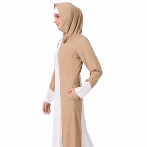Abaya Nida Lisa con Paneles, Ropa Islámica para Eid, Vestido Maxi Modesto de Manga Larga, Color Sólido, Estilo Dubái/Turquía - Product Image 3