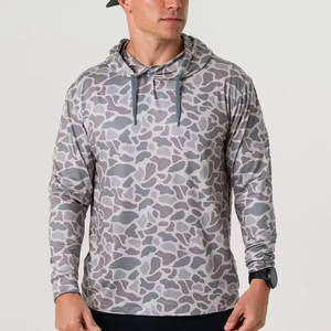 Vente en gros de sweat-shirts de pêche à manches longues avec impression camouflage par sublimation, protection UV, UPF50+, sweat-shirt de pêche à capuche - Product Image 1