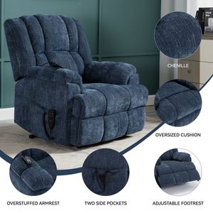 Sillón Reclinable Eléctrico con Doble Motor y Masaje Térmico, Posición Infinita, Soporta hasta 350 LBS, con Control Remoto, Firmeza Media para Usuarios Pesados - Product Image 2