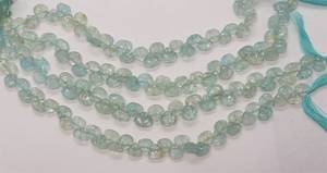 ลูกปัดอะความารีนทรงหัวใจแกะสลักด้วยมือขนาด 7-8 มม. ลูกปัดอะความารีนทรงหัวใจธรรมชาติขนาด 8.5 นิ้ว สีฟ้า - Product Image 4