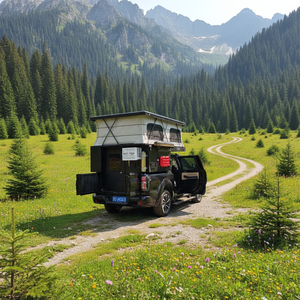 Off Road Pop Top Truck Camper Pickup RV Caravan Mobile Home with <b>Kitchen</b> Sleeping Space for Overland Touring Unit - Product Image 4