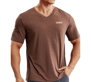 Camiseta de Manga Corta para Hombre, Cuello en V, Secado Rápido, Transpirable, Lisa, Tejida, Informal, para Uso Diario - Product Image 5